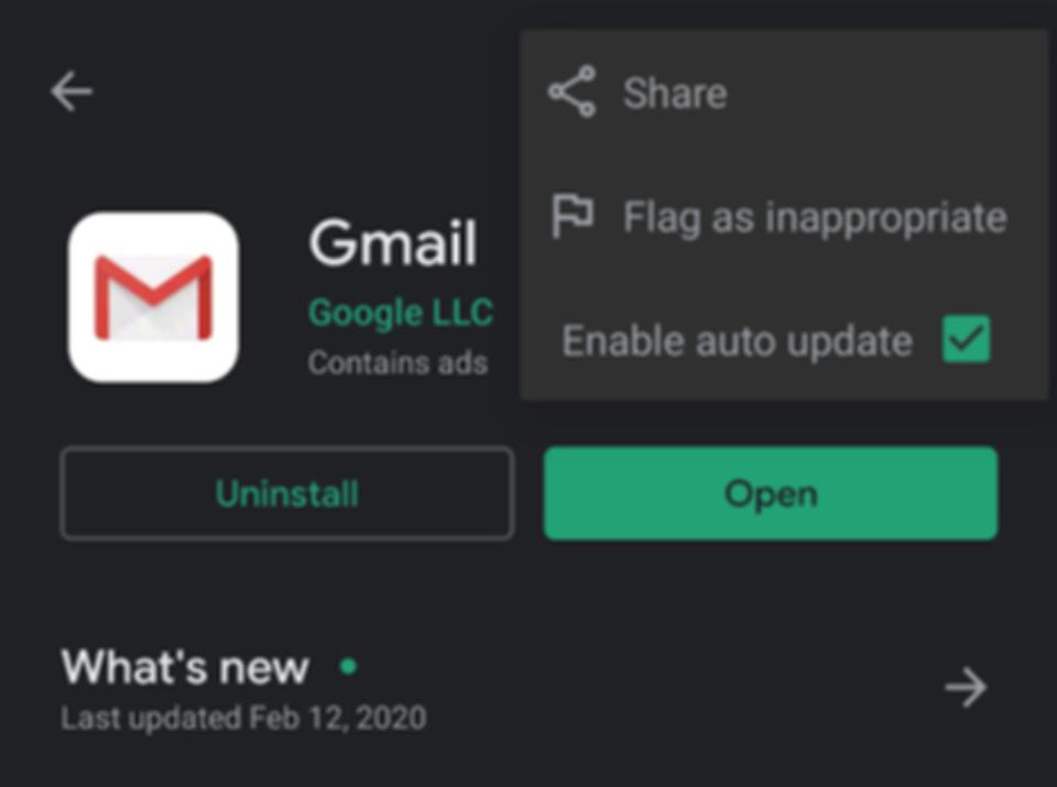 Google Play ストアのGmailアプリの画面