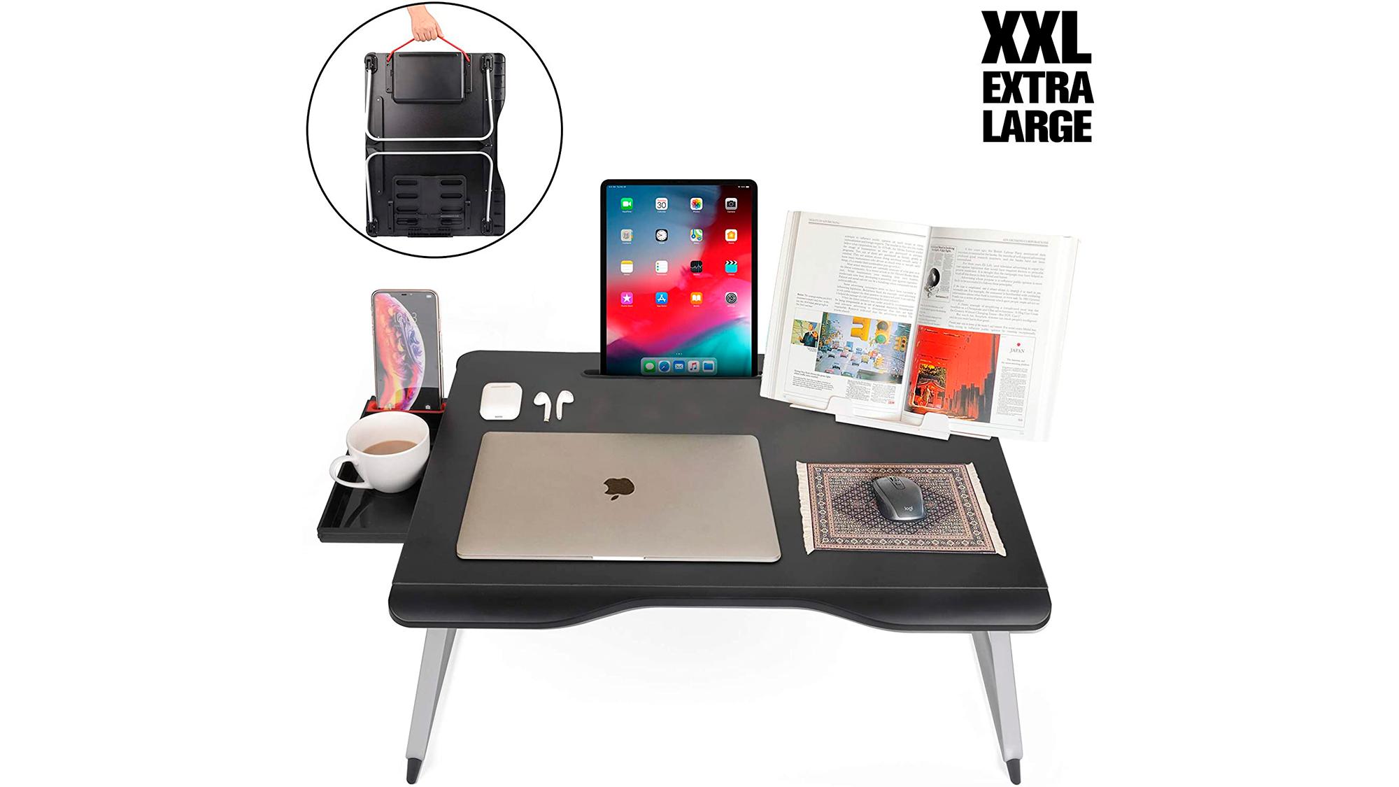 テレワークに最適！学習机にもなるコンパクトにたためる多機能テーブル