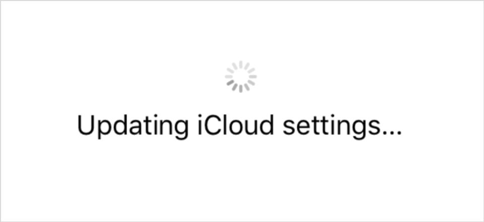 iCloudの設定が更新されない
