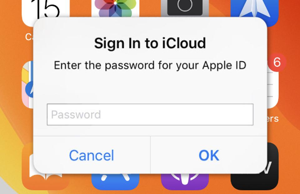 デバイスがiCloudのパスワードを聞き続ける