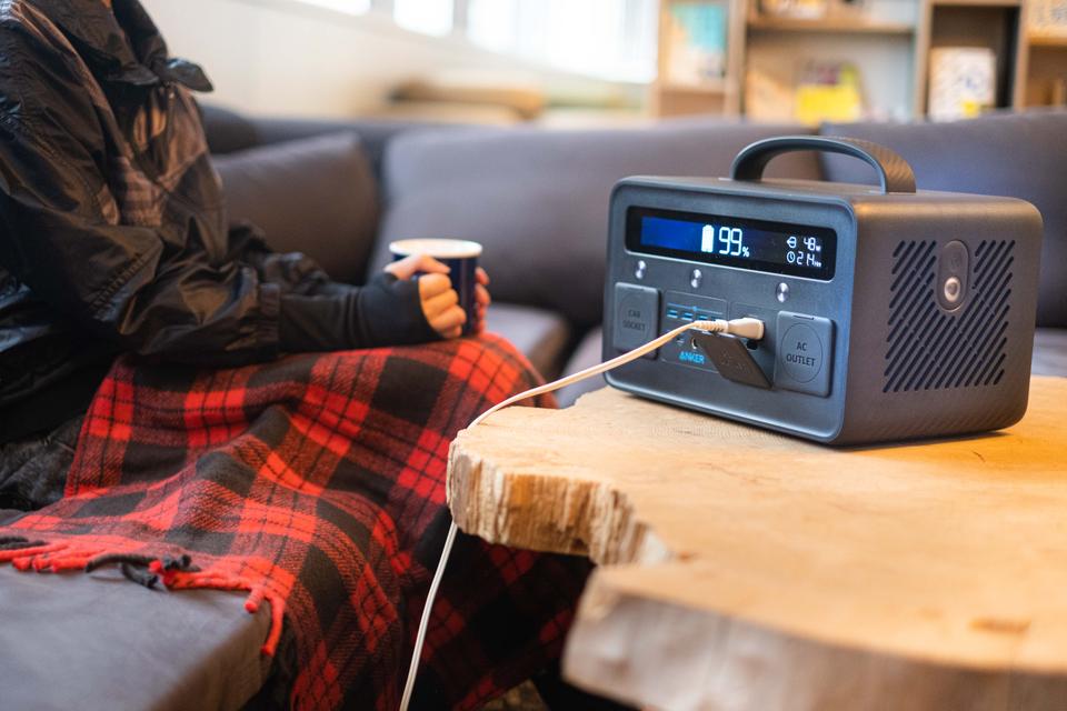 電気毛布を使用する様子