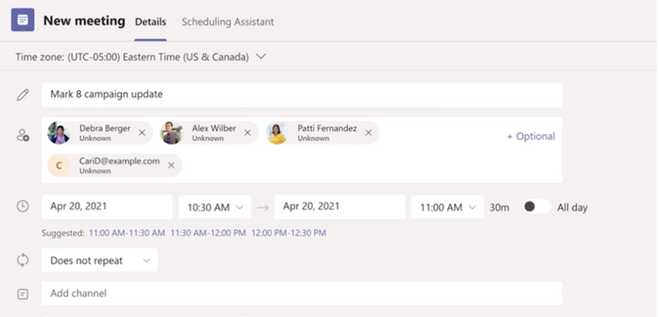 MicrosoftTeamsのミーティング設定