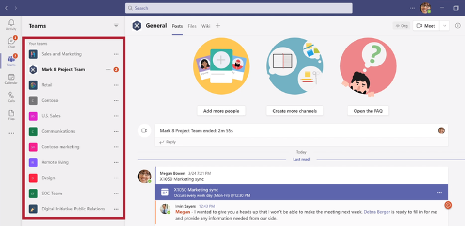 MicrosoftTeamsのUI