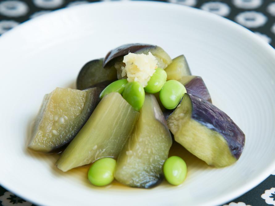 めんつゆ作る、なすの煮物