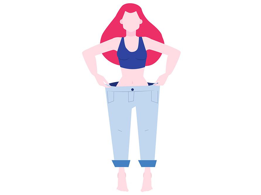 ダイエットでやせた女性
