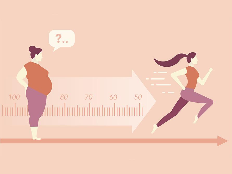 ダイエットでやせた女性