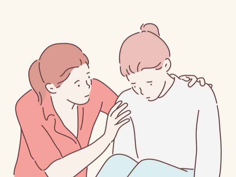 はげます女性