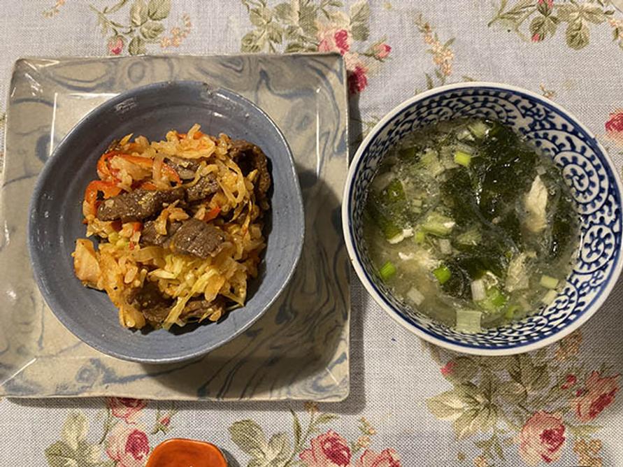 石焼ビビンバとスープ
