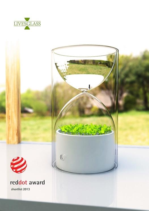 ぽたぽたと雨が降る、砂時計のようなミニチュアガーデン Lives Glass