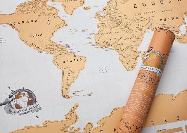 世界中をとびまわりたくなっちゃうスクラッチ機能付きの地図