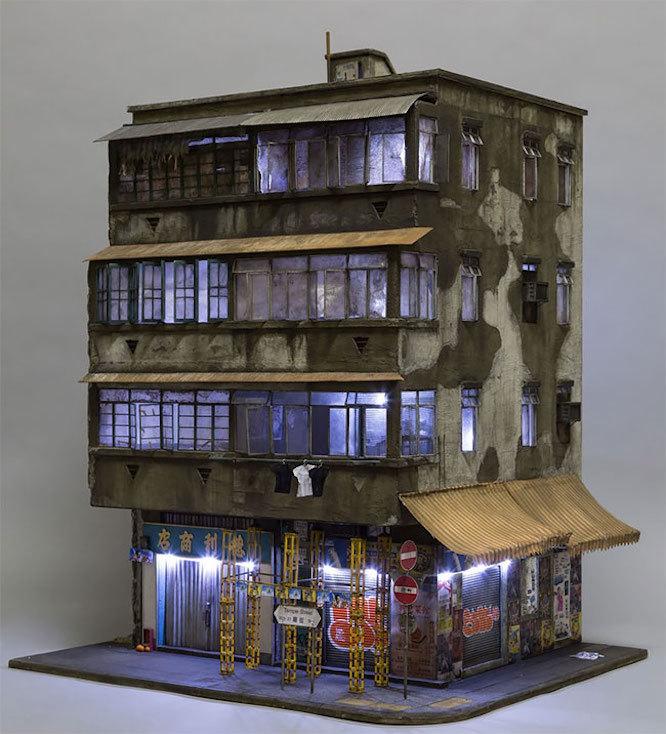 ミニチュア 建物 写真 3F ミニチュアハウス レンガ 造形物 3点セット