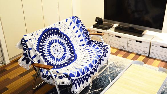 703】ニトリ ダークブルー 2人掛けベンチ（楽天市場】[幅41.5cm  