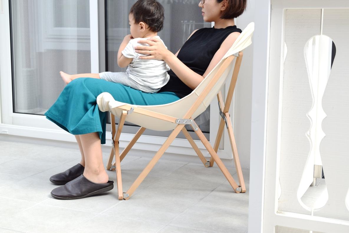 ハイランダーの「ウッドフレームリラックスチェア2」が、ハンモック