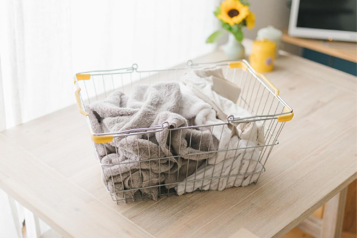 DULTONの「マーケットバスケット」は洗濯カゴにぴったり。生活感が出ず