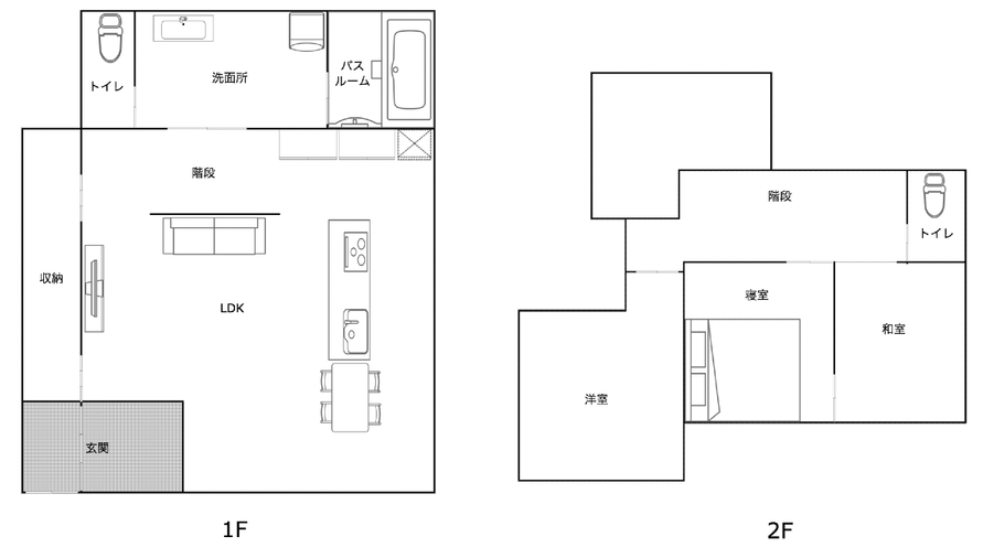 戸建てリノベーションした3LDK間取り