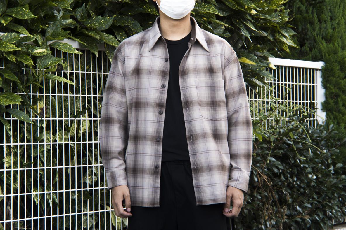 【新品未開封】 ユニクロu フランネルオーバーサイズチェックシャツ グレー L