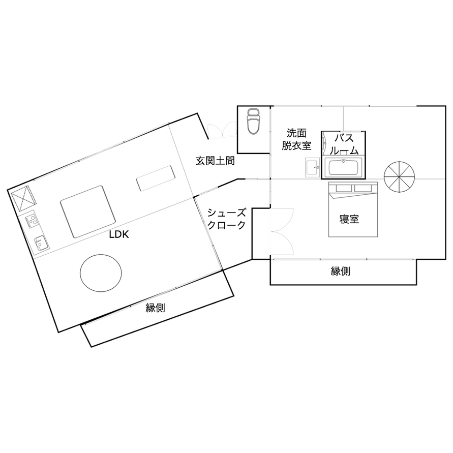 93.76㎡の平屋間取り図
