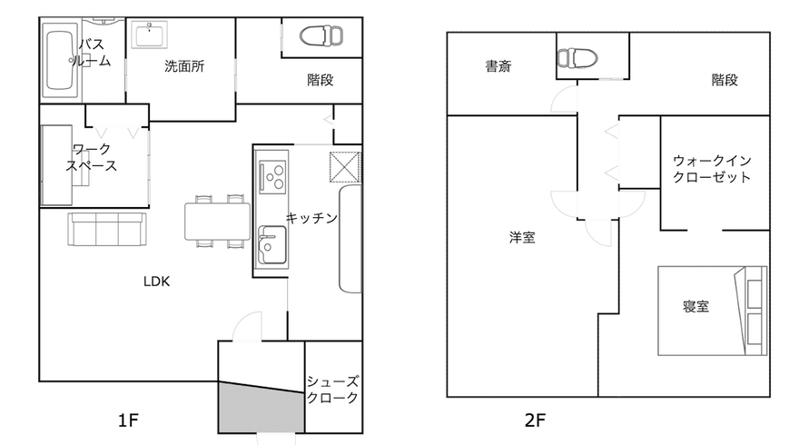 2階建一軒家の間取り図