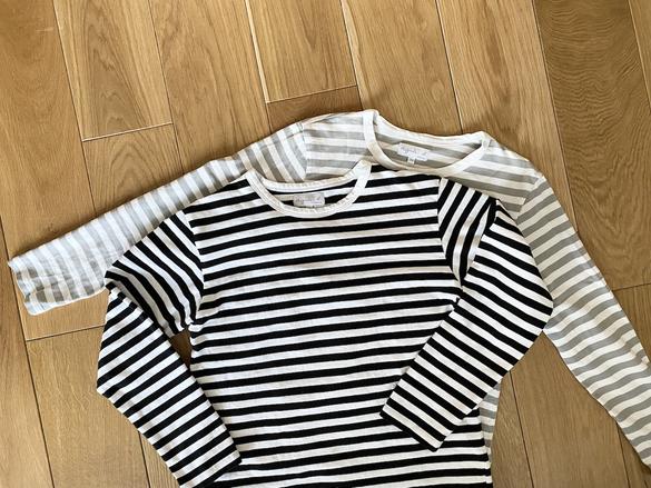 agnis b 日本製　コットン100% 定番ボーダーカットソー 太ボーダー コットン 長袖Tシャツ 