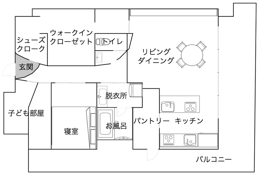 5LDKマンションリノベーションの部屋間取り図