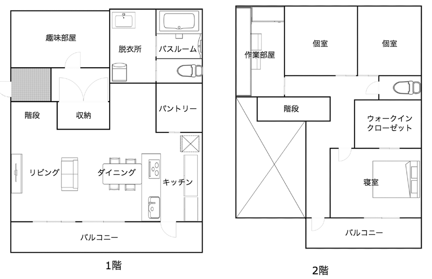 6LDK戸建の間取り図