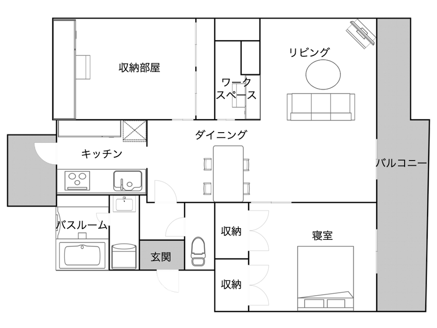 2LDK/69㎡の団地間取り図