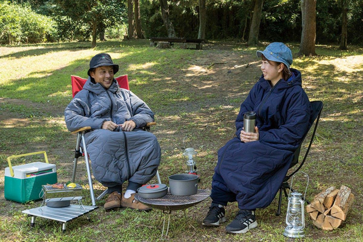 着る毛布が進化！アウトドア版 難燃素材の 難燃仕様の動ける寝袋(