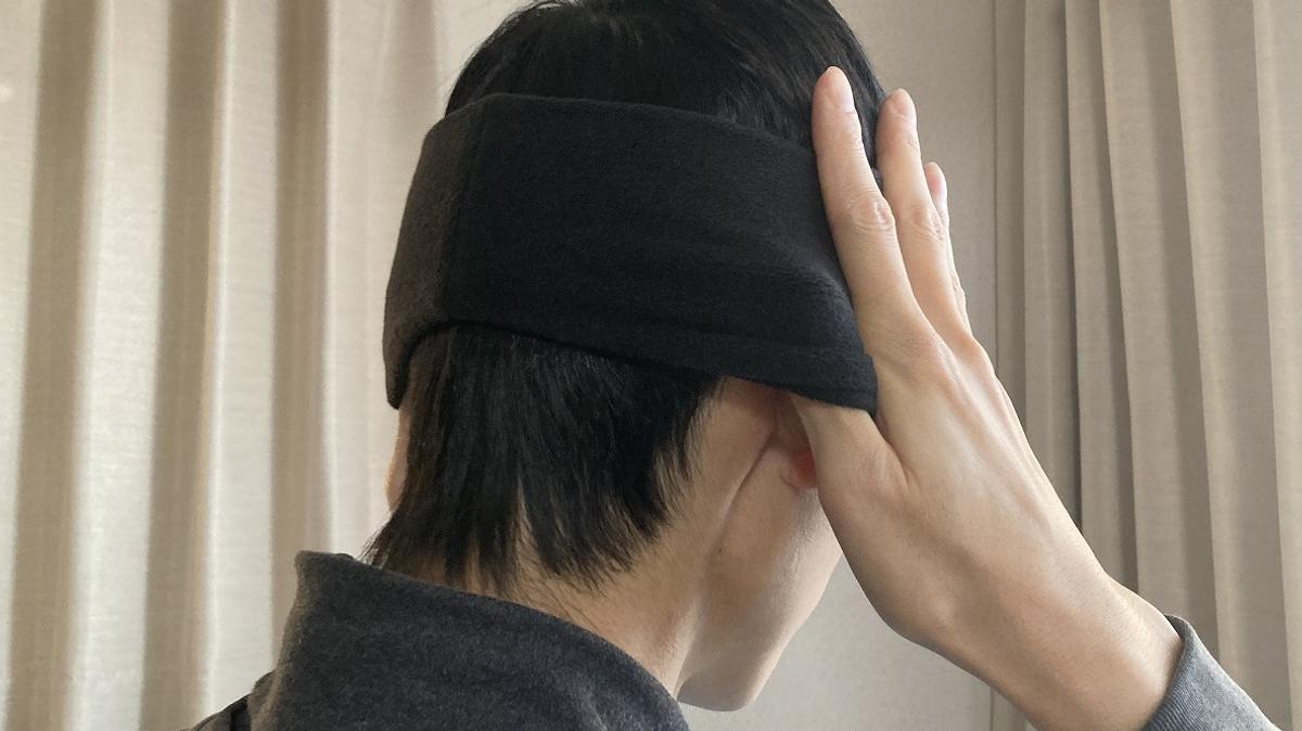 モンベル 「シャミース ヘッドバンド」 装着
