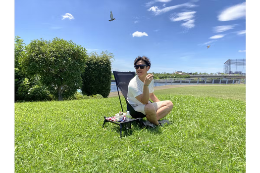 アンワインドチェア　　ハイロー切り替え　オットマン付き 気軽にチェアリングを楽しもう！ ローでもハイでも使える「アン