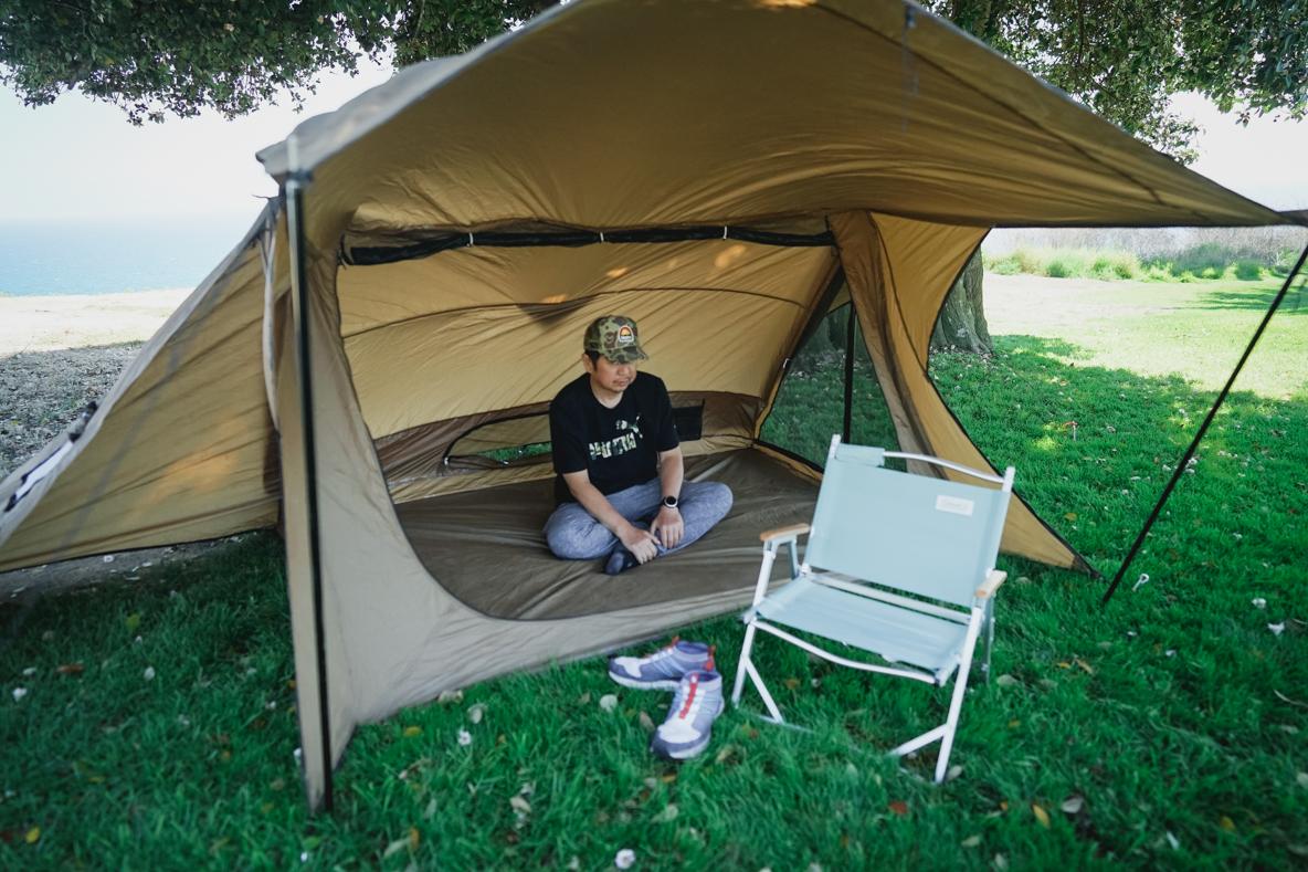 STOVEHUT70パップテント」、夏から冬まで快適に過ごせるテントだよ