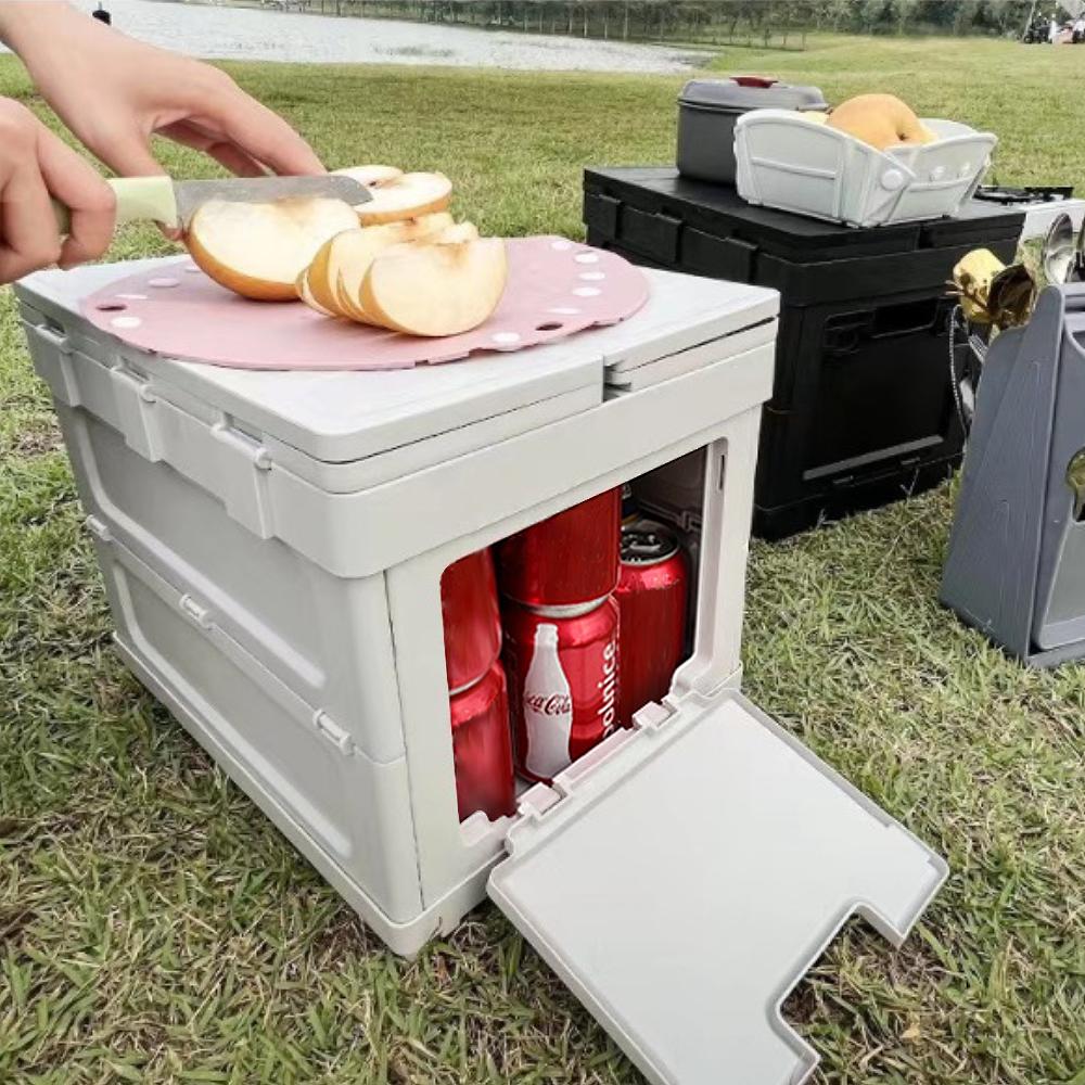 キャンプ用　防災用　収納ケース＆テーブル　自作品　DIY キャンプ用 防災用 収納ケース＆テーブル 自作品 DIY キャンプ用