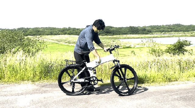 坂道長距離でも疲れず絶好調な電動自転車 2つ折りにして持ち運べる。坂道も余裕な電動アシストマウンテンバイク