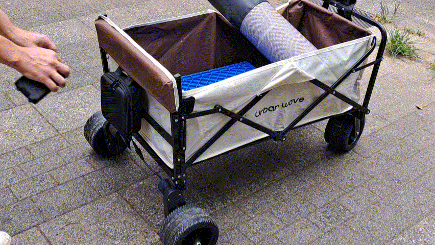 70kgまで積載OK！ キャンプの荷物運びもラクになる電動キャリーワゴン