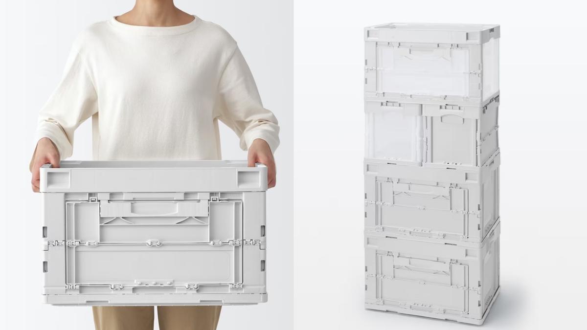無印良品から「業務用折りたたみコンテナ」が登場!側面の小窓が 無印良品から「業務用折りたたみコンテナ」が登場!側面の小窓が