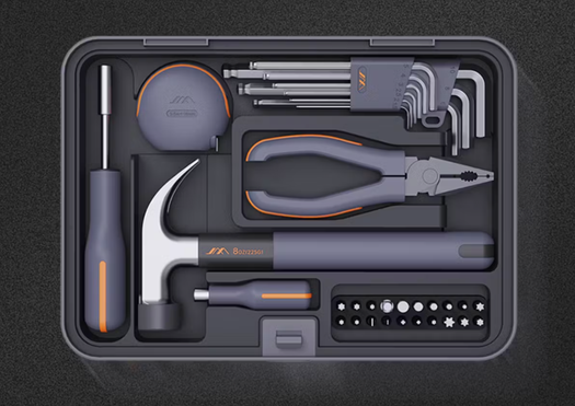 収納もスッキリ。必要工具がまとめて揃うスタイリッシュな工具セット