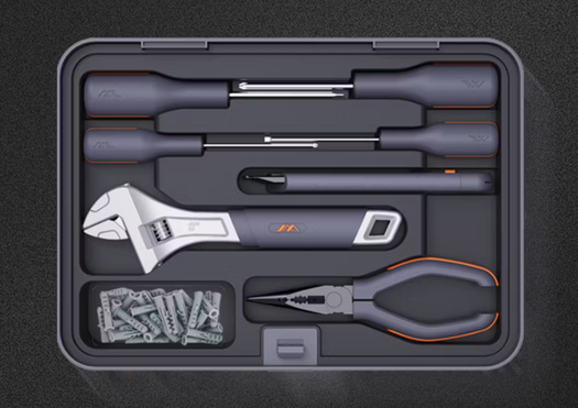 収納もスッキリ。必要工具がまとめて揃うスタイリッシュな工具セット