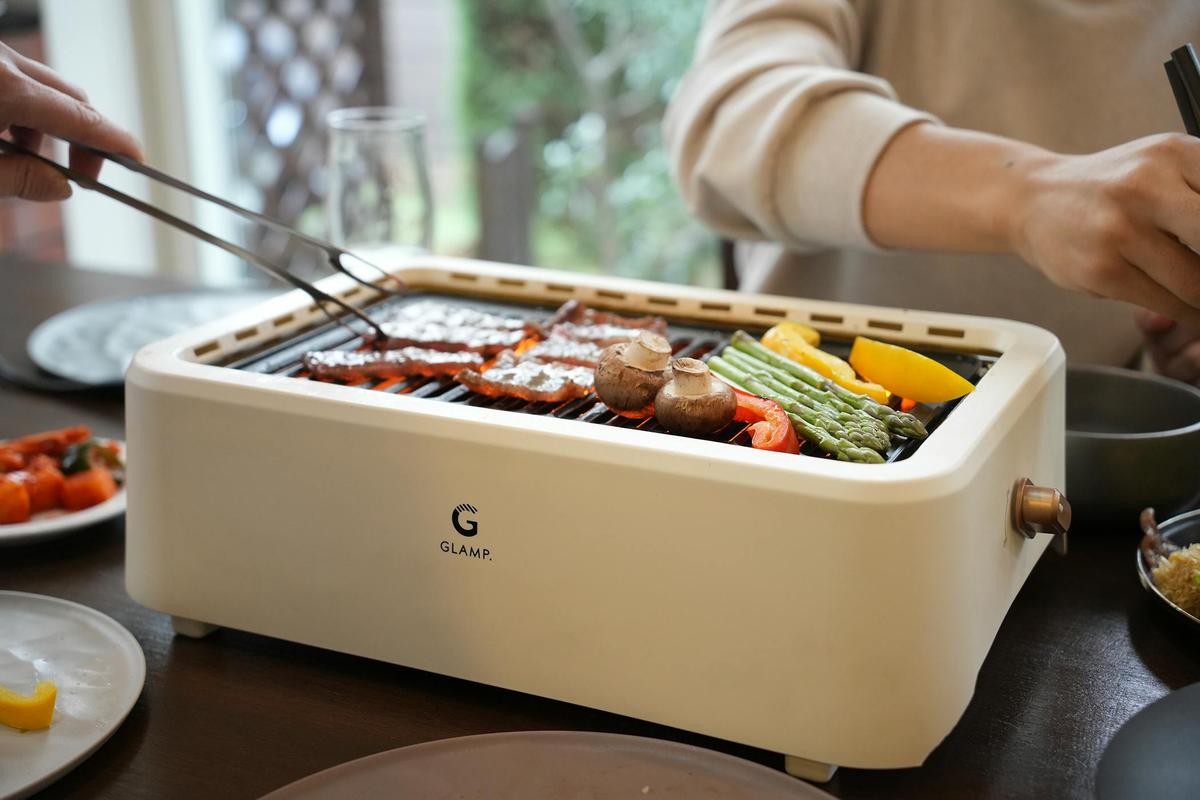 新品同様　無煙ロースター「ヘルシーグリル」 余分な脂を身体に入れない　焼肉 ヘルシーグリル【HG-100K】 ? MKeLIFE（エムケー精工）