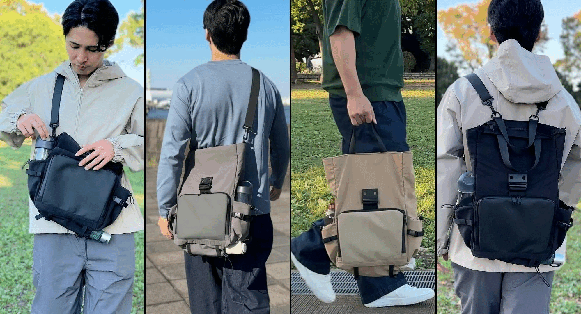 荷物が増えても大丈夫。だってこのバッグ、ロールトップで容量拡張