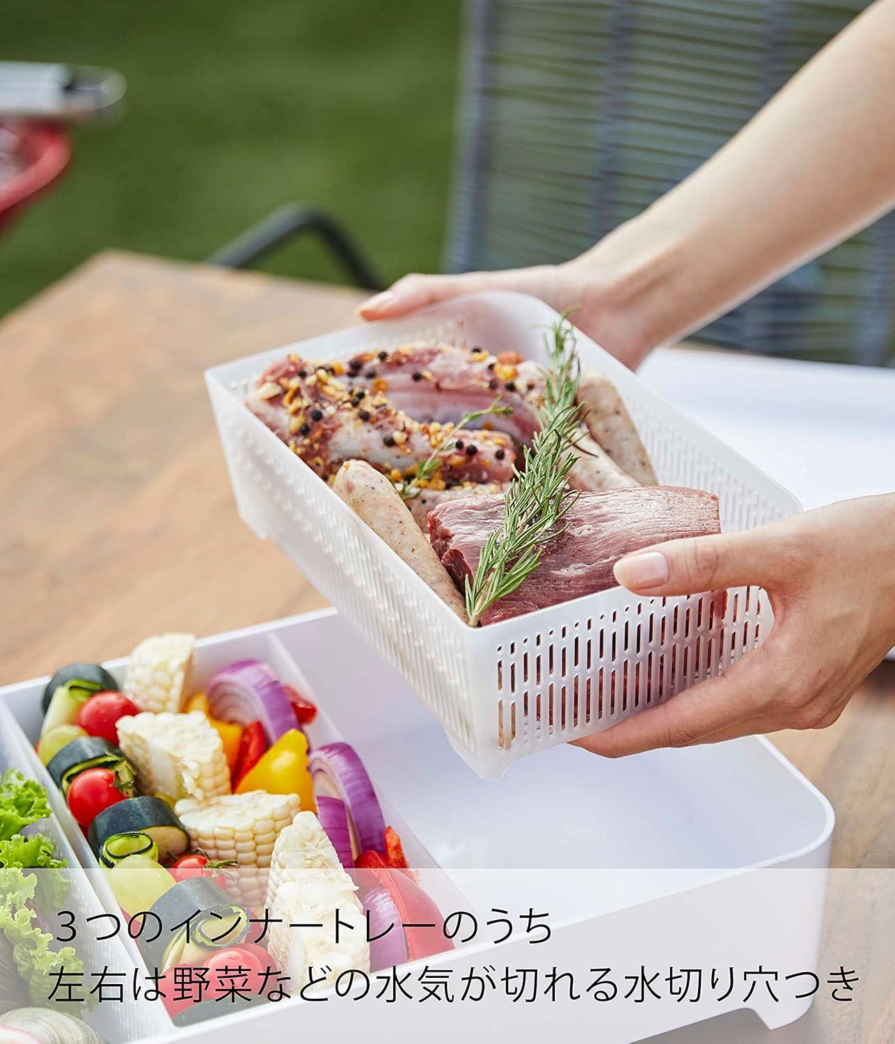 バラけがちな「鍋とBBQの食材管理」は、山崎実業の卓上水切りトレー