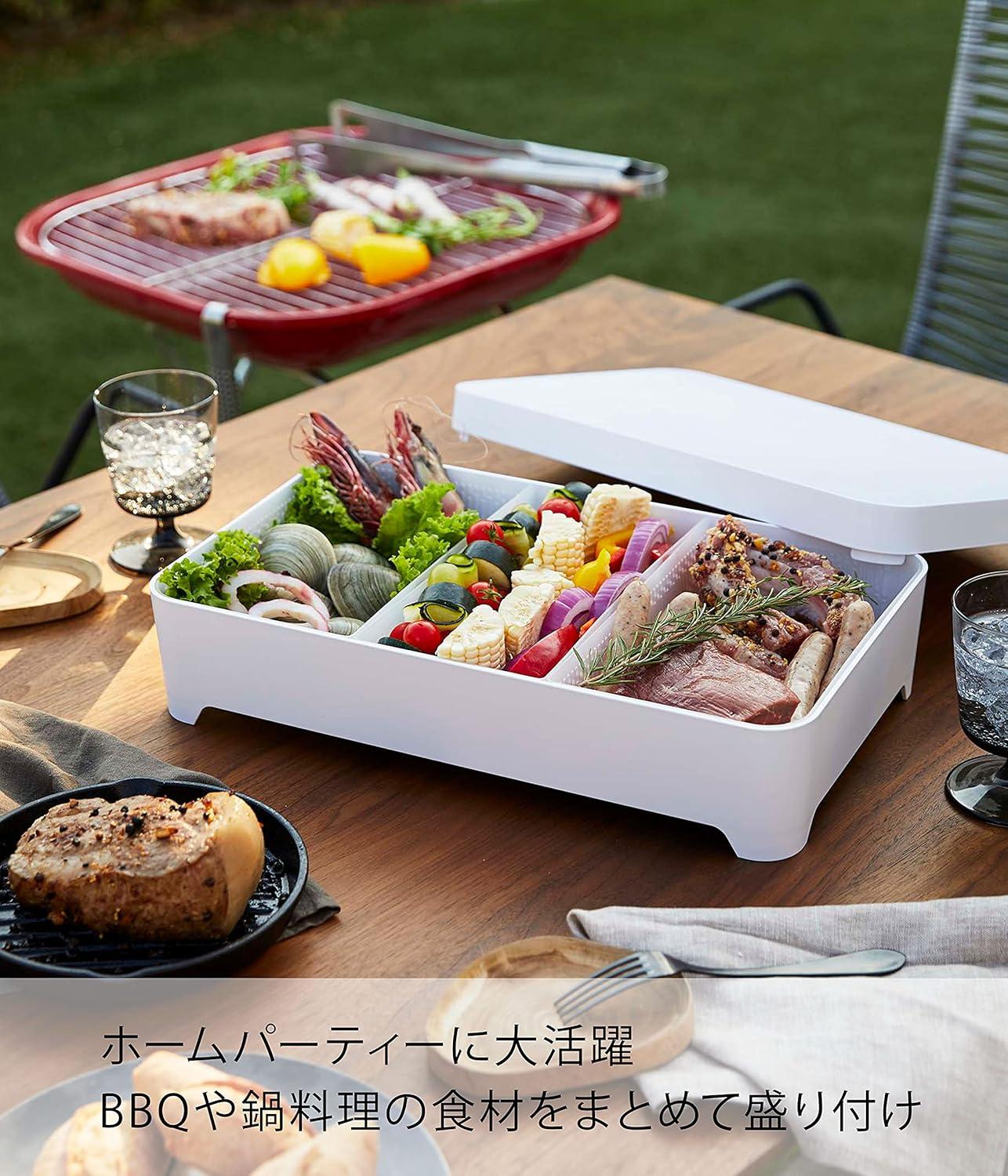 バラけがちな「鍋とBBQの食材管理」は、山崎実業の卓上水切り