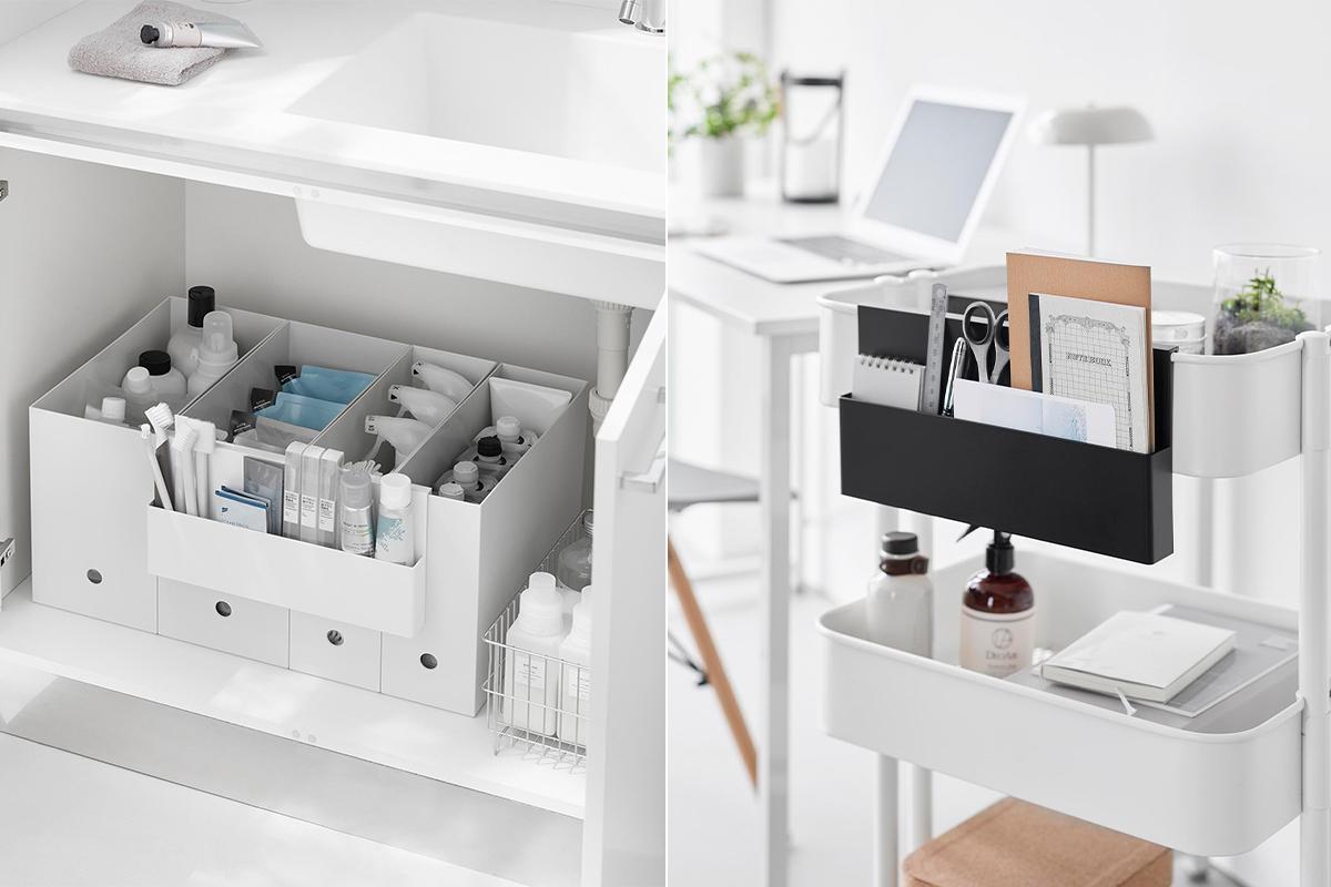 山崎実業 「引っ掛け収納ホルダー タワー」設置例