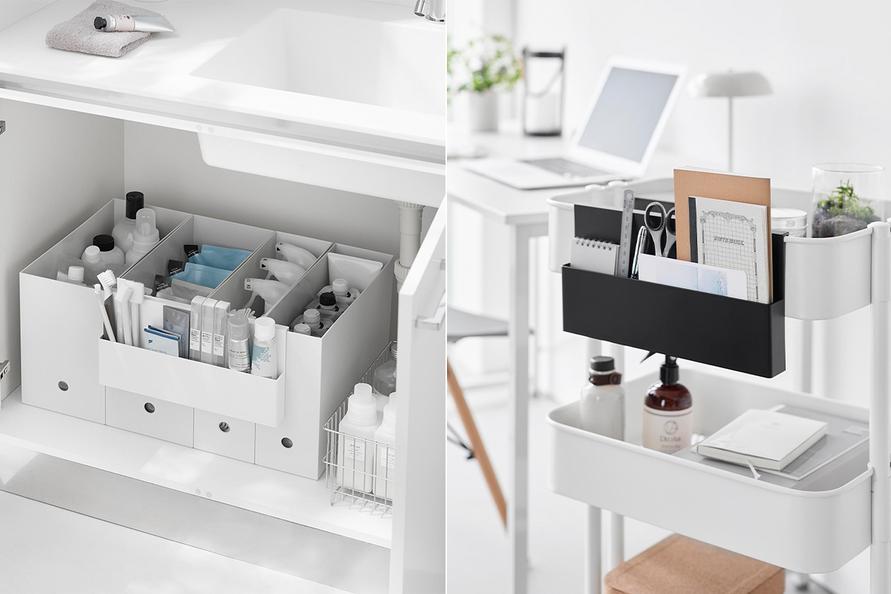 山崎実業 「引っ掛け収納ホルダー タワー」設置例