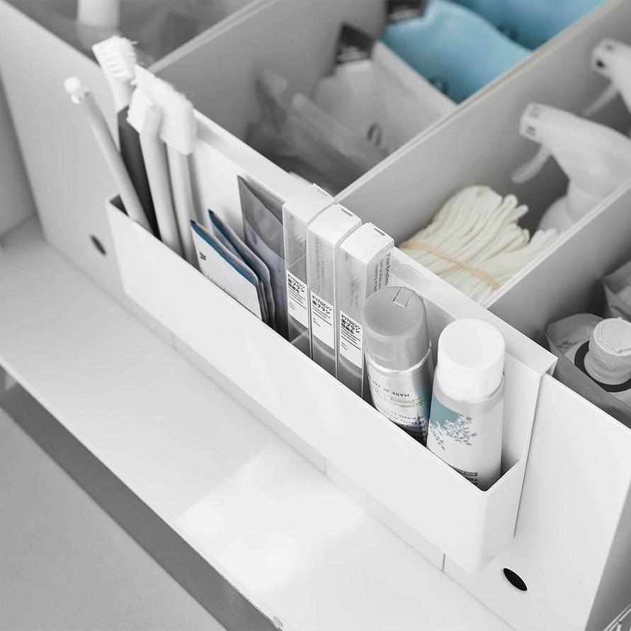 山崎実業 「引っ掛け収納ホルダー タワー」をファイルボックスと組み合わせたとき