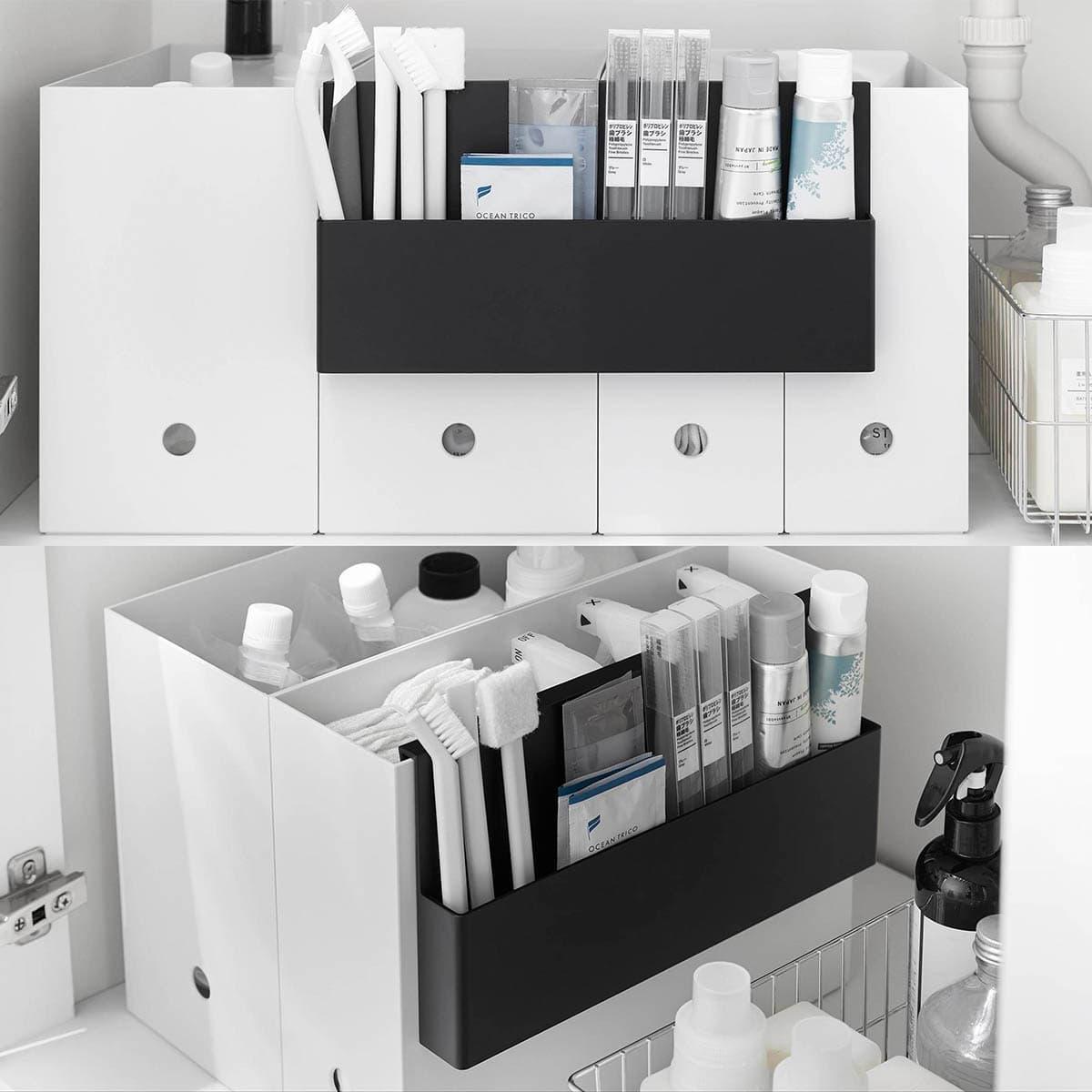 山崎実業 「引っ掛け収納ホルダー タワー」の設置例