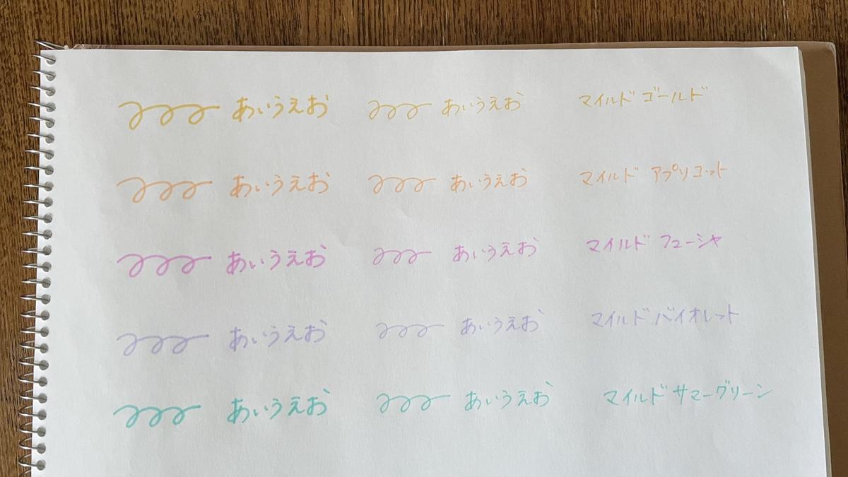 「マイルドライナーファイン」5色セット