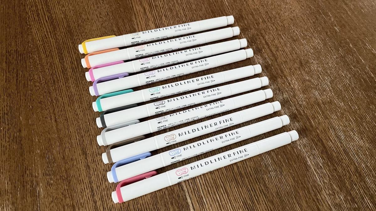 「マイルドライナーファイン」5色セット