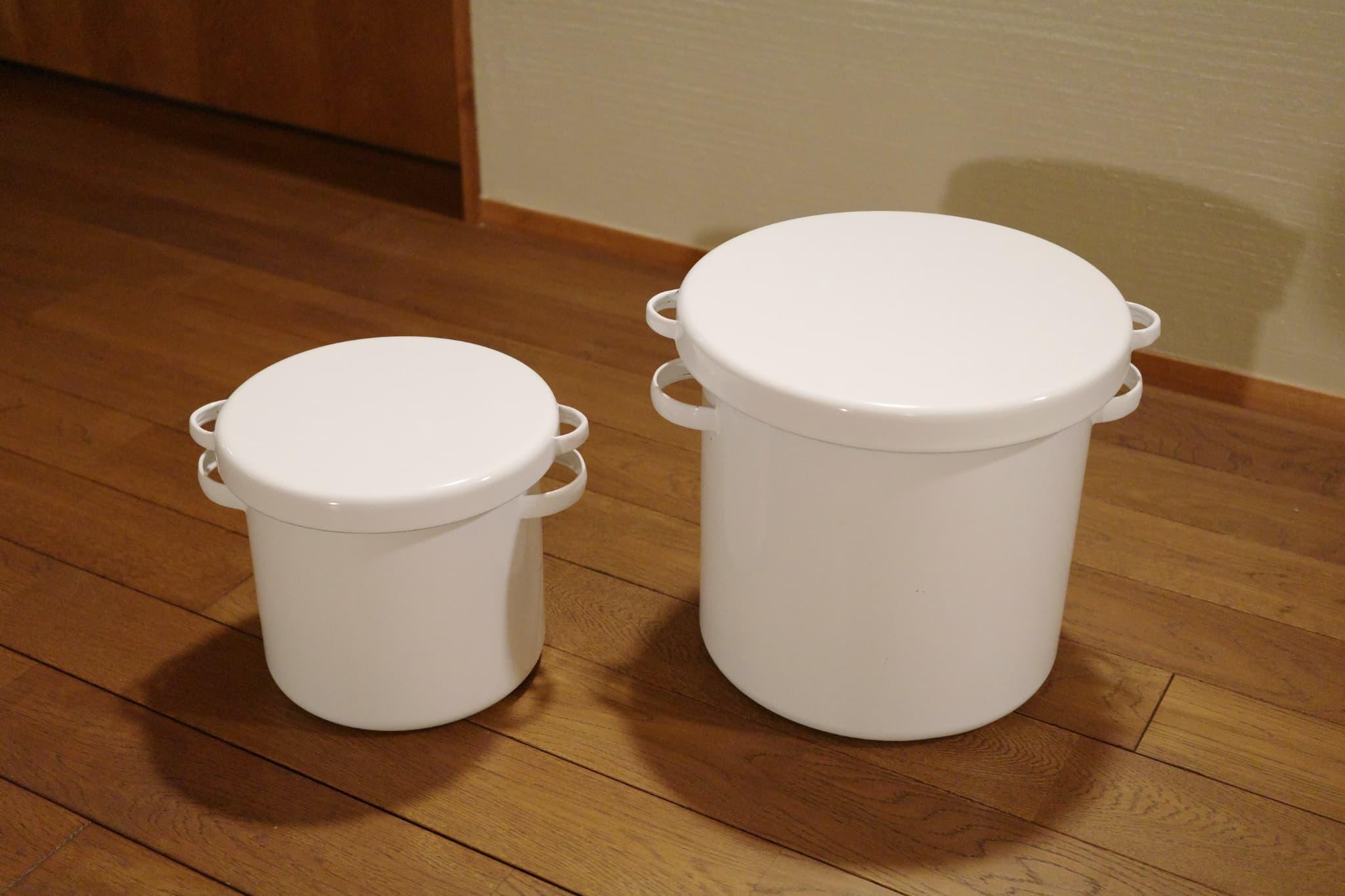 2年以上愛用している野田琺瑯「ラウンドストッカー 」。米びつ選びに