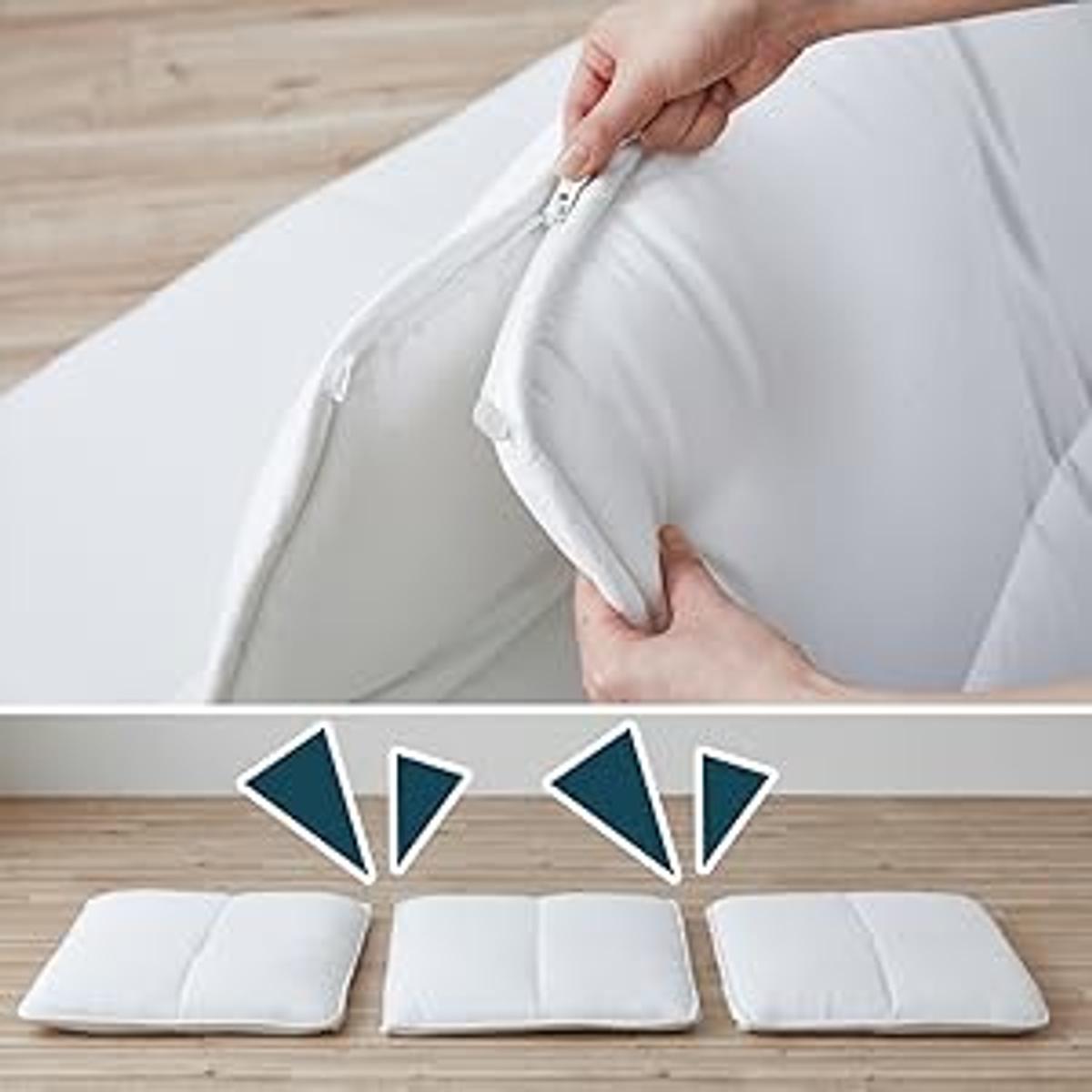 アイリスオーヤマ　敷布団　分割する様子