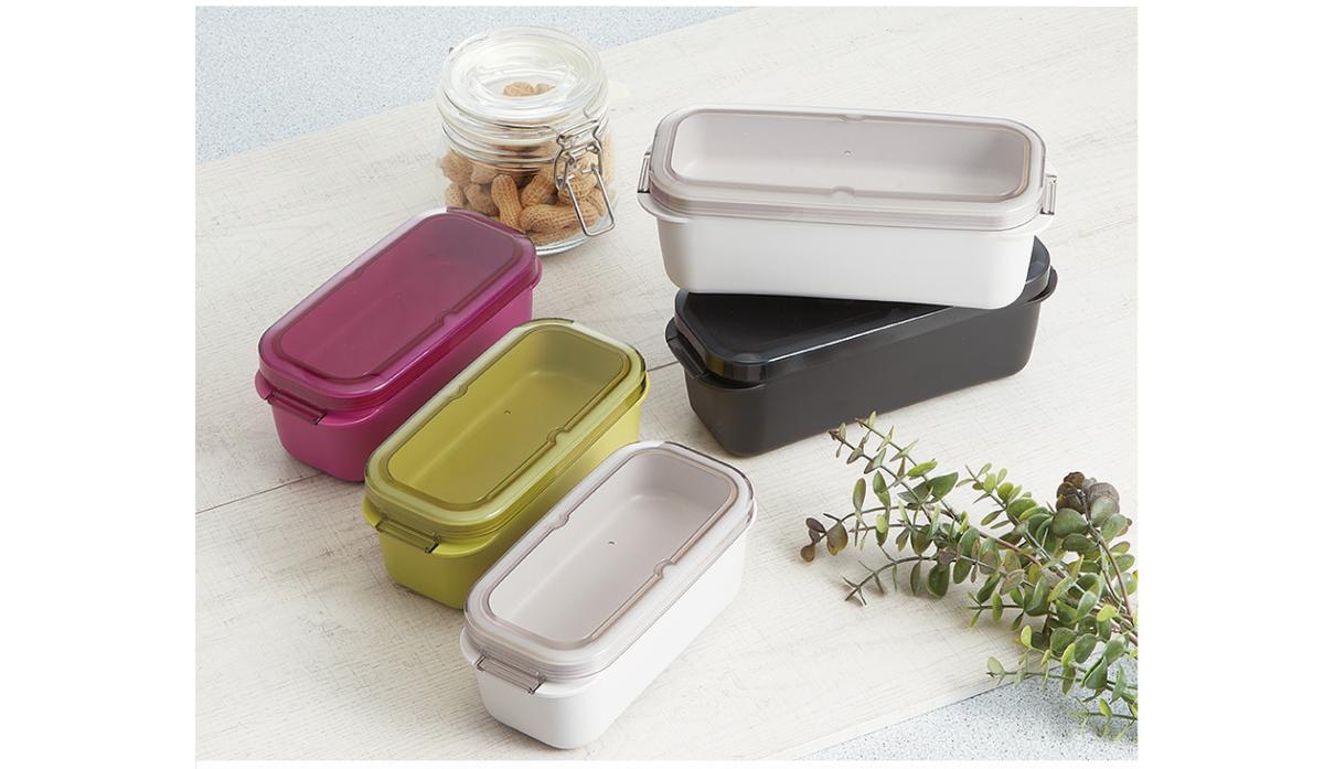 さまざまな色・サイズのスケーターの「ラク洗２段ランチボックス」