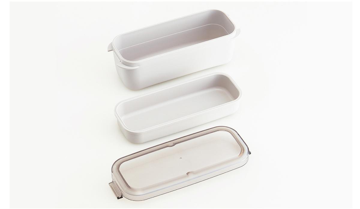 スケーターの「ラク洗２段ランチボックス」のすべてのパーツ